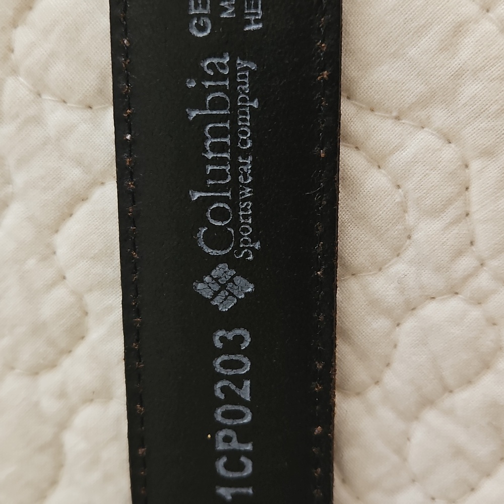 π₯HPπ₯Columbia Men's Vintage Black Leather Belt Size 36 - Picture 5 of 10